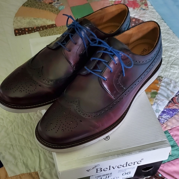 Belvedere Leandro Burgundy Wingtip Derbys - Picture 1 of 7